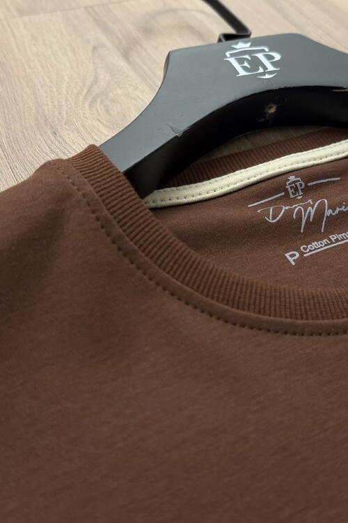 Camiseta Café em Pima Cotton