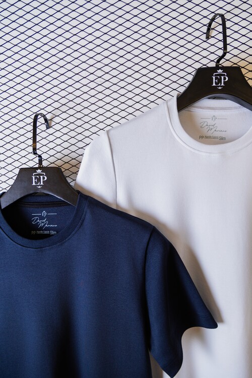 Coleção Infinito Camiseta Marinho em Algodão Egípcio