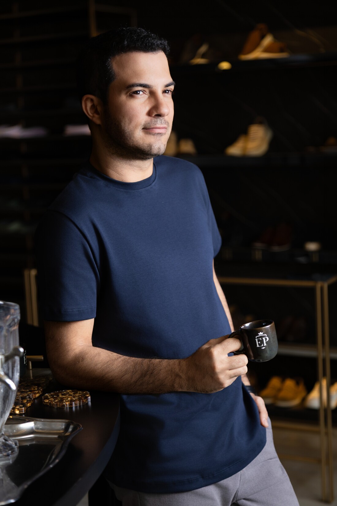 Coleção Infinito Camiseta Marinho em Algodão Egípcio