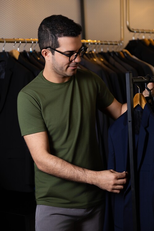 Camiseta Verde em Malha Conforto